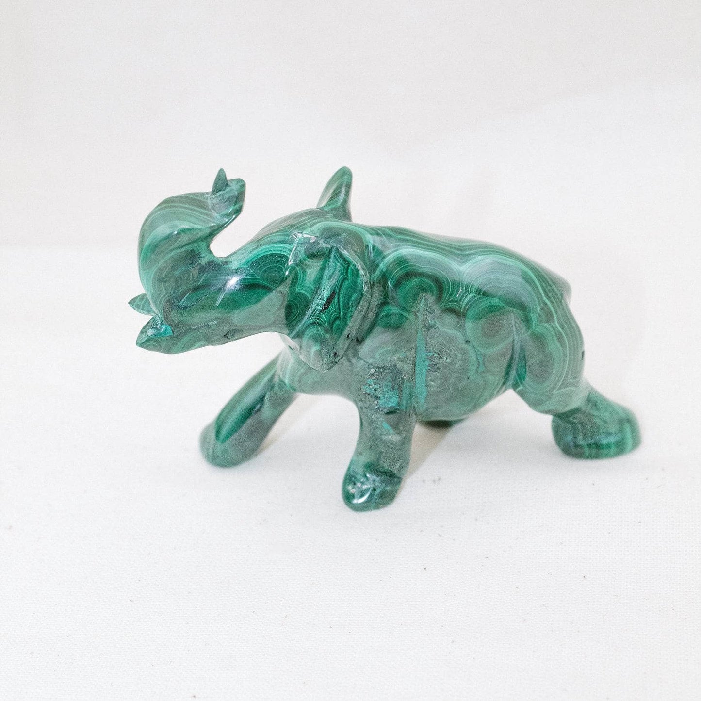 Genuine Malachite Elephants - Hand Carved - 1 of a Kind