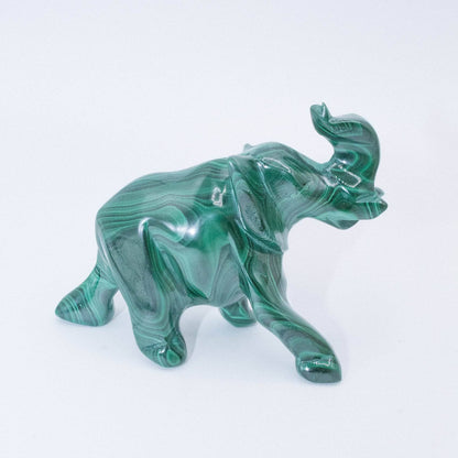 Genuine Malachite Elephants - Hand Carved - 1 of a Kind