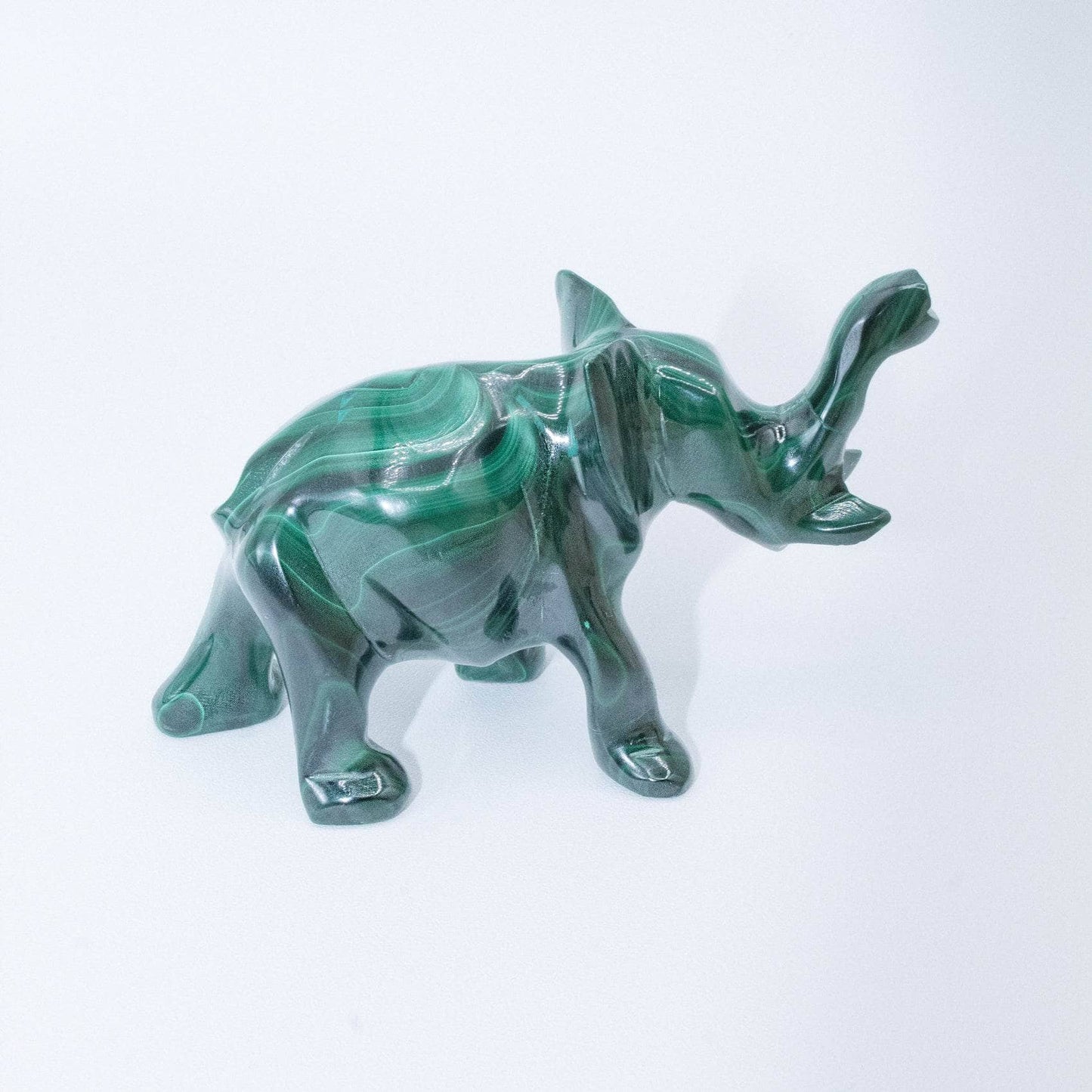 Genuine Malachite Elephants - Hand Carved - 1 of a Kind