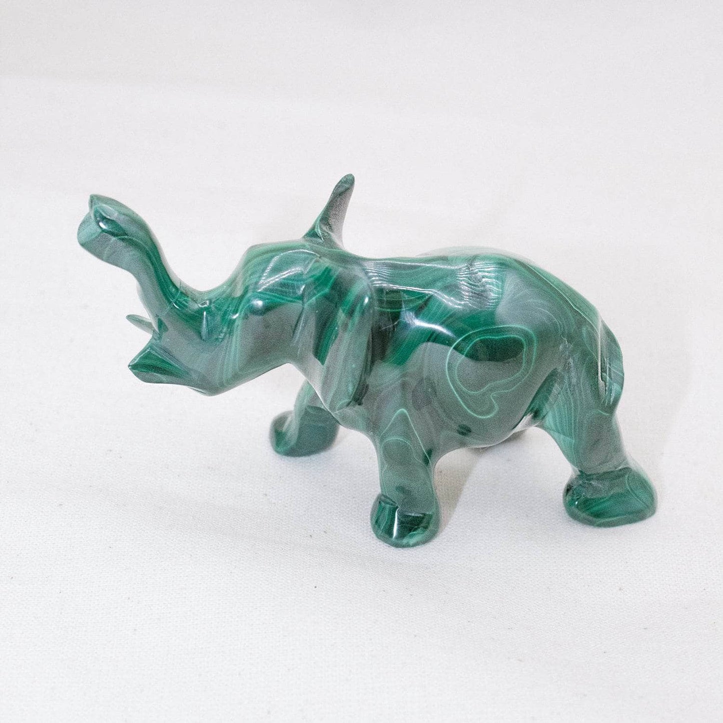 Genuine Malachite Elephants - Hand Carved - 1 of a Kind