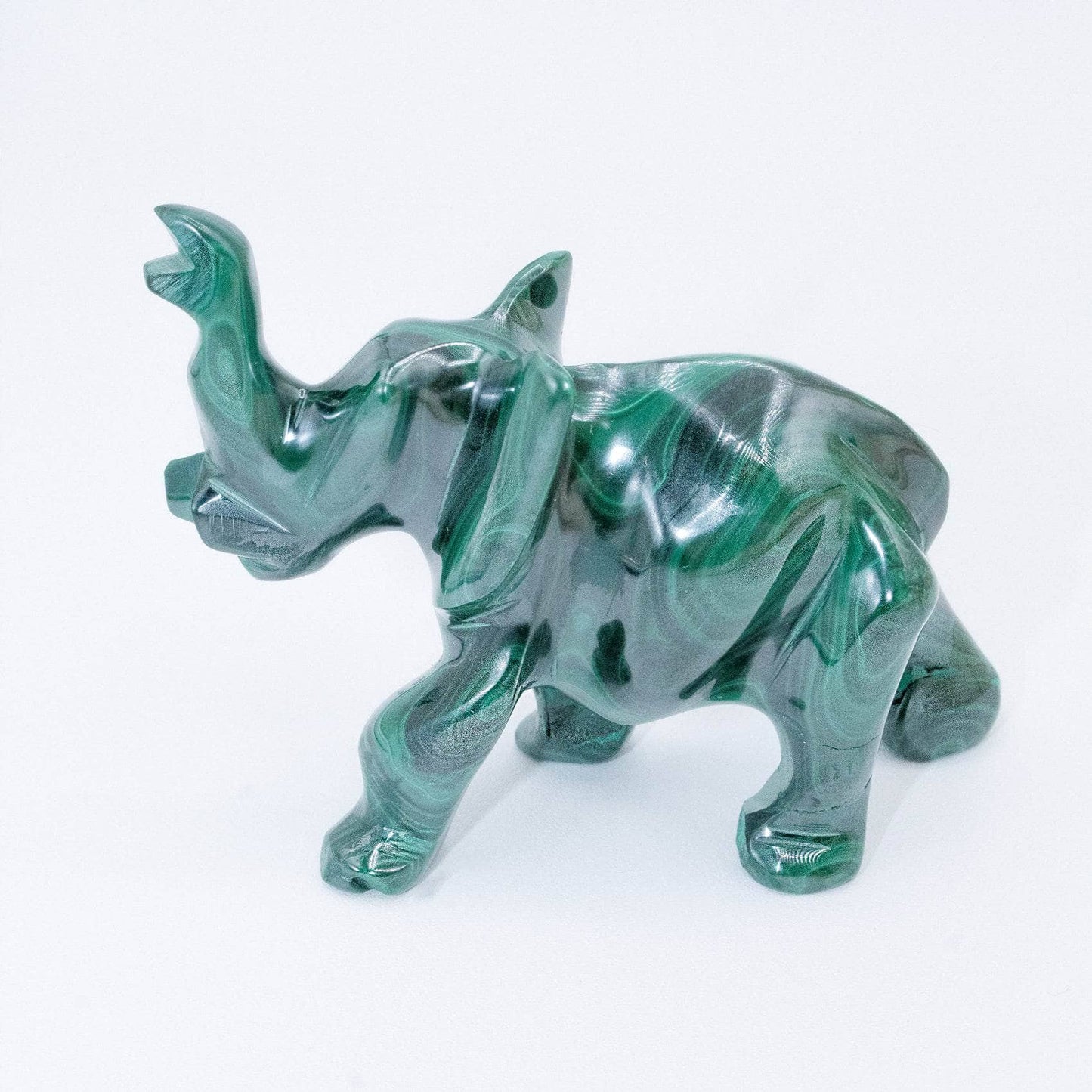 Genuine Malachite Elephants - Hand Carved - 1 of a Kind