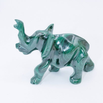 Genuine Malachite Elephants - Hand Carved - 1 of a Kind