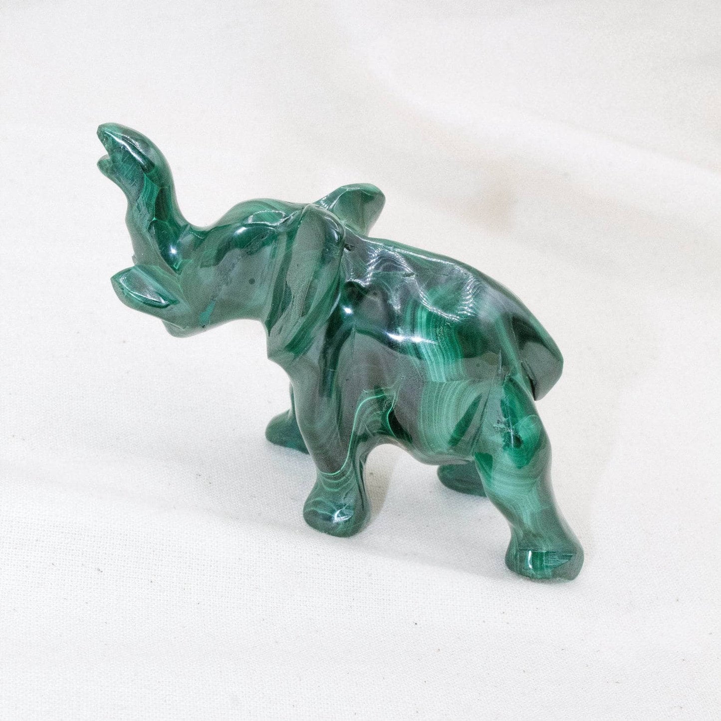 Genuine Malachite Elephants - Hand Carved - 1 of a Kind