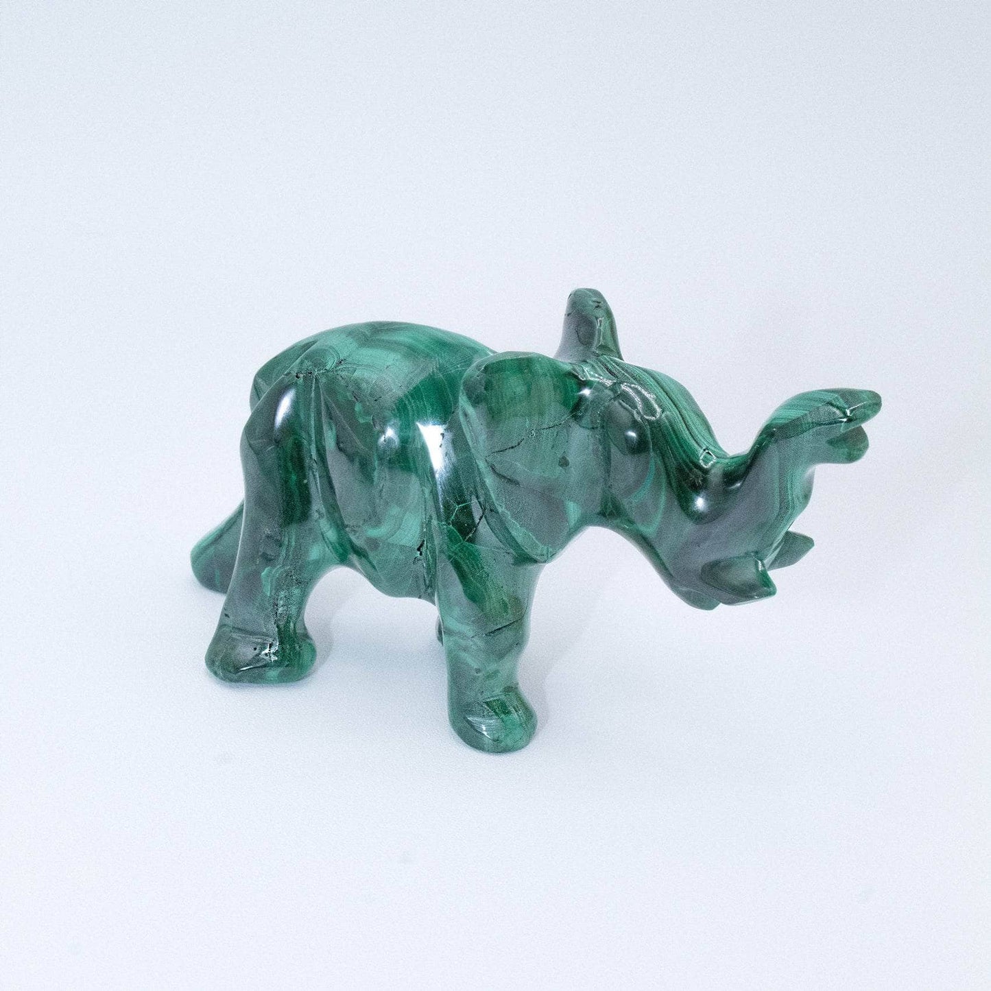 Genuine Malachite Elephants - Hand Carved - 1 of a Kind