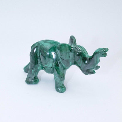 Genuine Malachite Elephants - Hand Carved - 1 of a Kind
