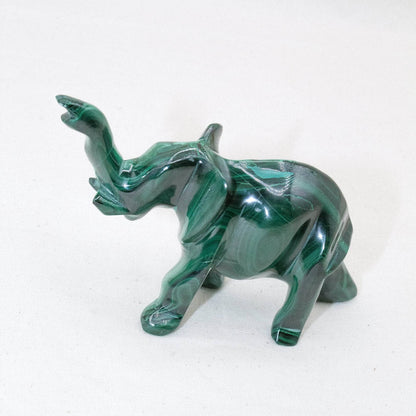 Genuine Malachite Elephants - Hand Carved - 1 of a Kind