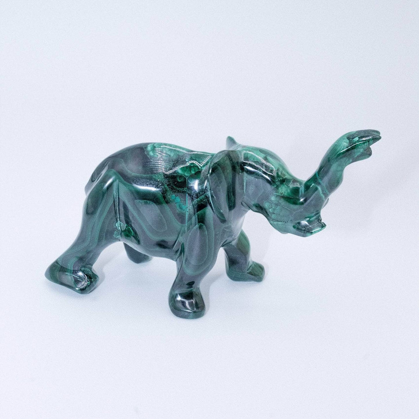 Genuine Malachite Elephants - Hand Carved - 1 of a Kind