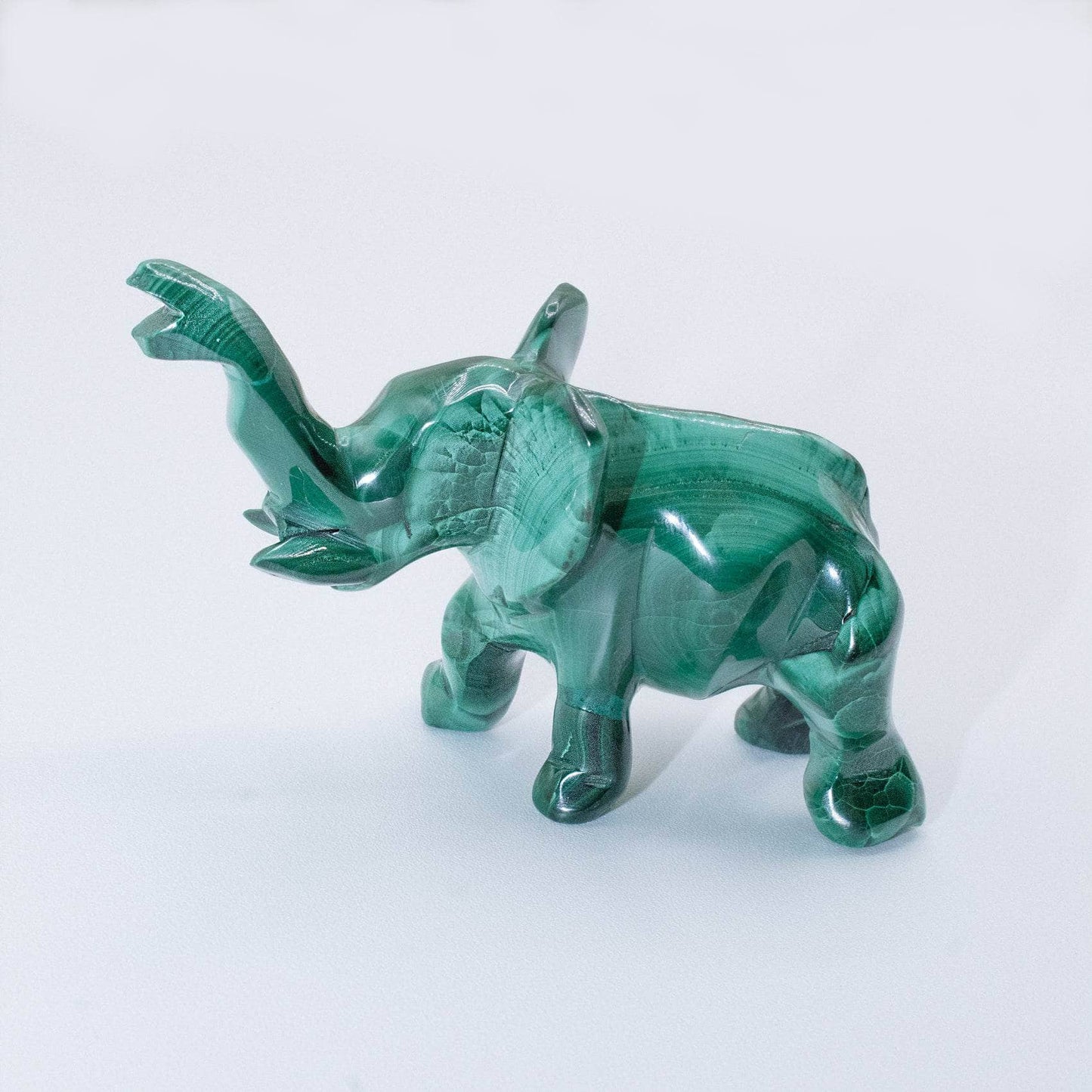 Genuine Malachite Elephants - Hand Carved - 1 of a Kind