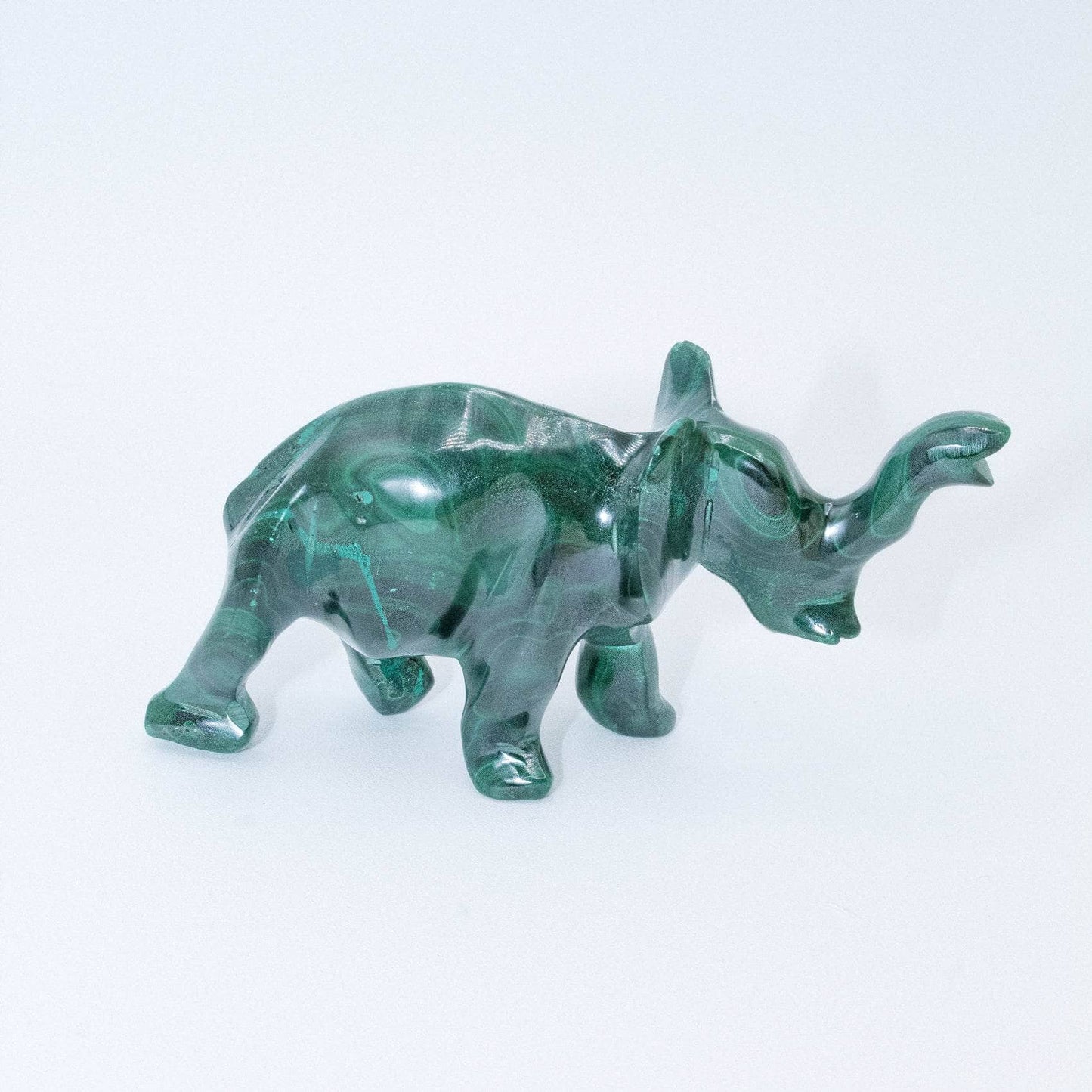 Genuine Malachite Elephants - Hand Carved - 1 of a Kind