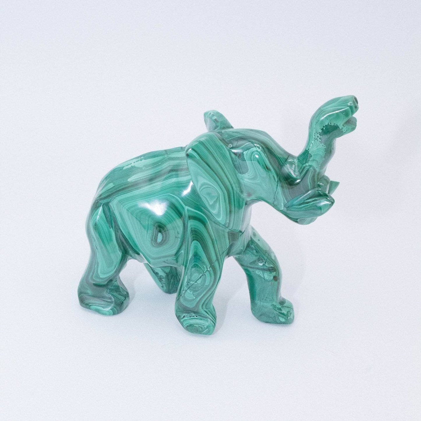 Genuine Malachite Elephants - Hand Carved - 1 of a Kind