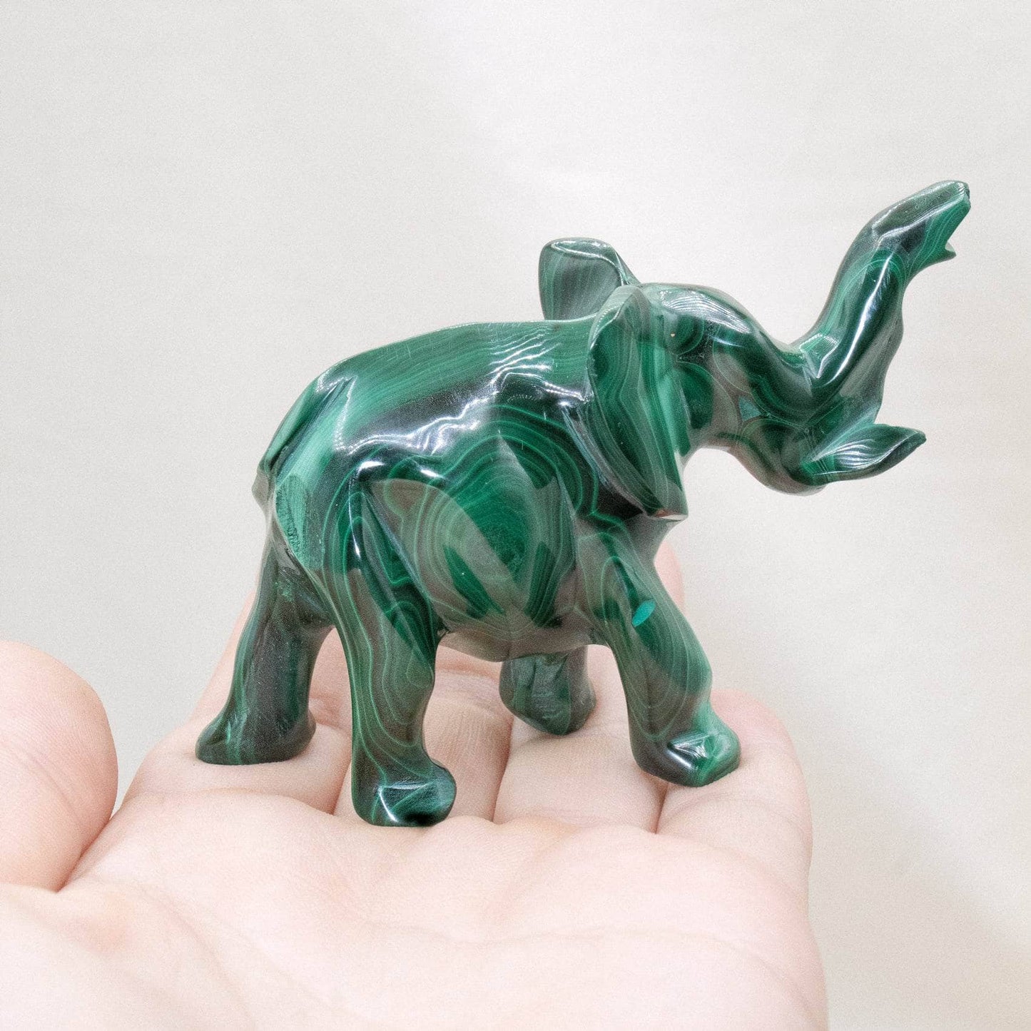 Genuine Malachite Elephants - Hand Carved - 1 of a Kind
