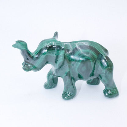 Genuine Malachite Elephants - Hand Carved - 1 of a Kind