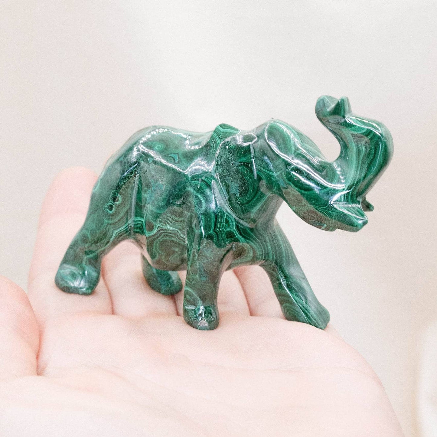 Genuine Malachite Elephants - Hand Carved - 1 of a Kind