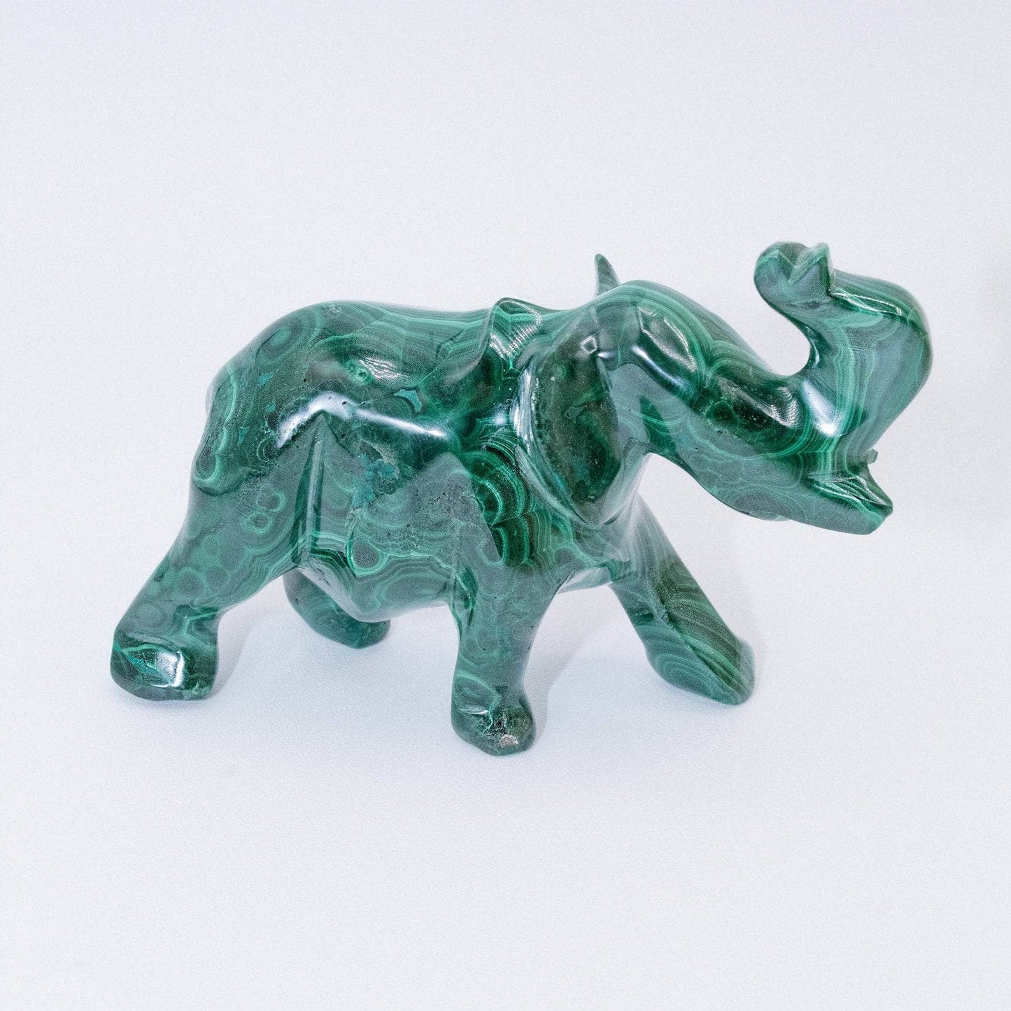 Genuine Malachite Elephants - Hand Carved - 1 of a Kind
