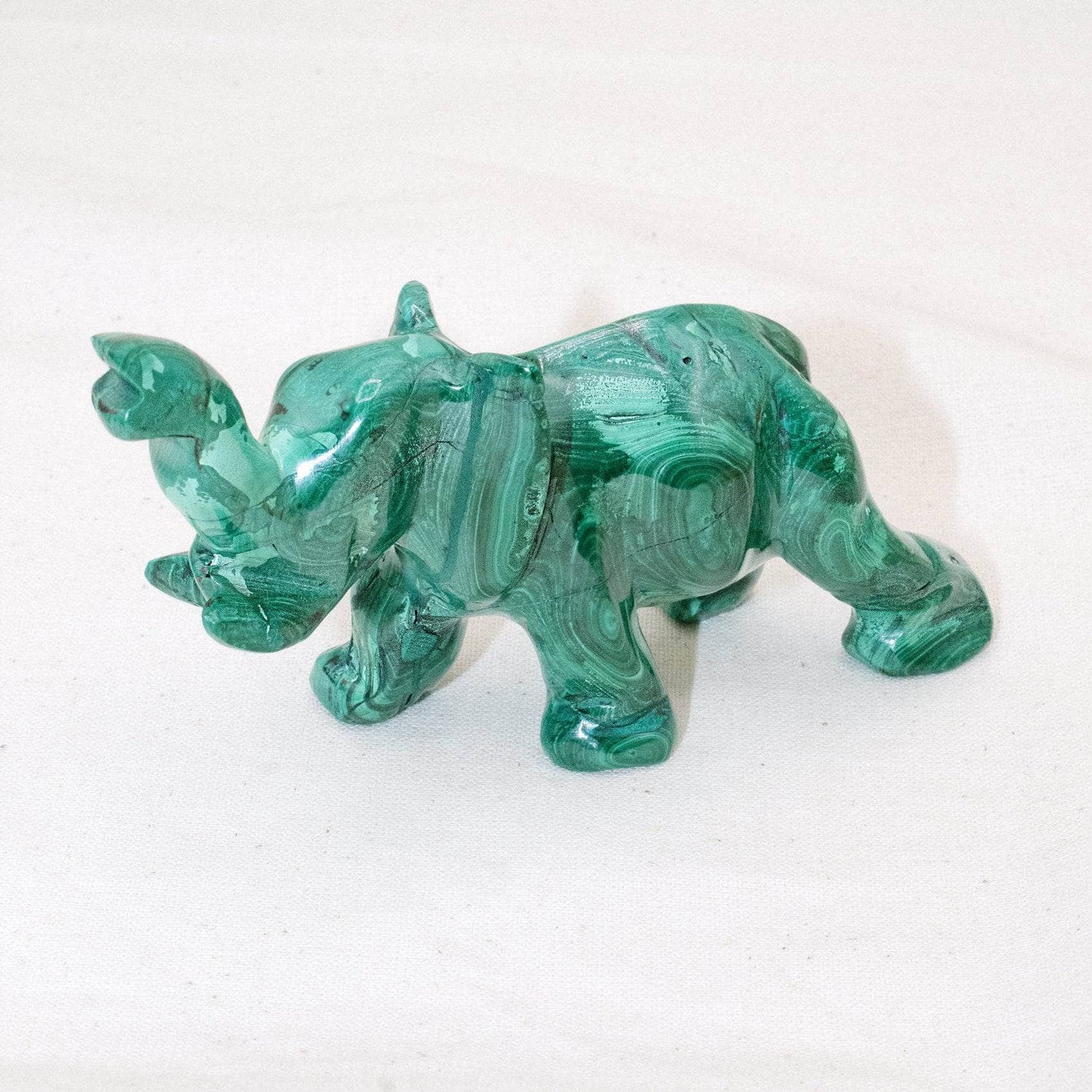 Genuine Malachite Elephants - Hand Carved - 1 of a Kind