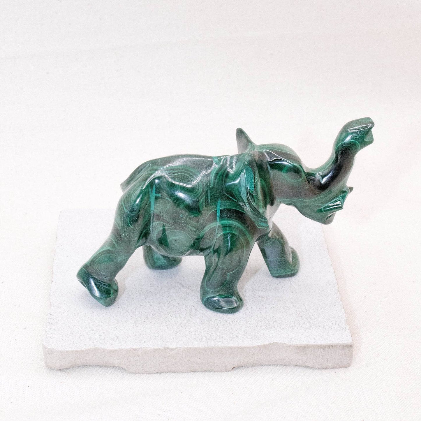 Genuine Malachite Elephants - Hand Carved - 1 of a Kind
