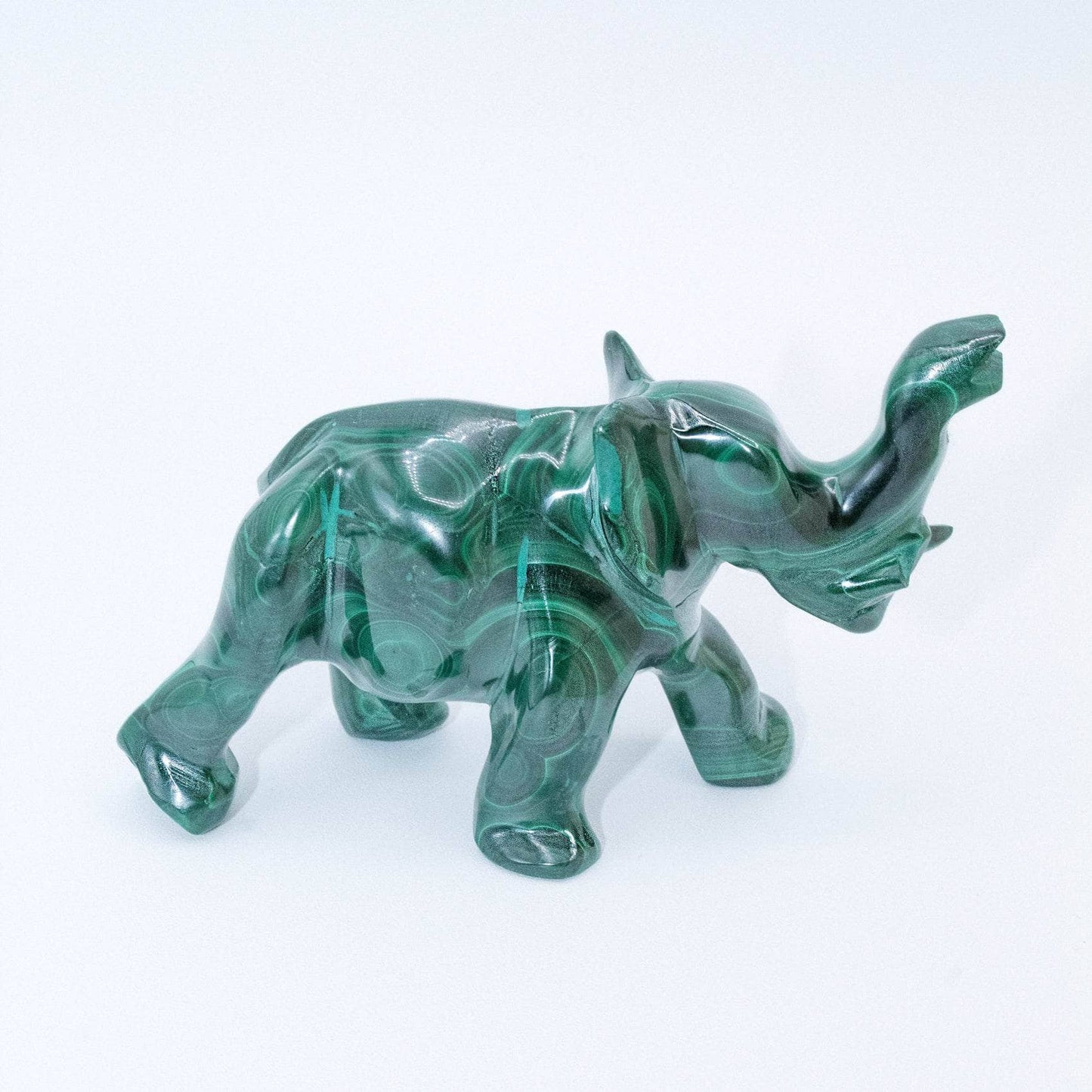 Genuine Malachite Elephants - Hand Carved - 1 of a Kind