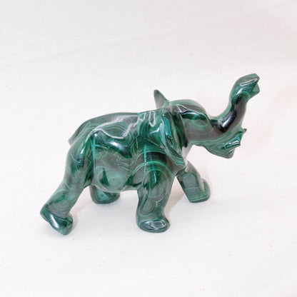 Genuine Malachite Elephants - Hand Carved - 1 of a Kind