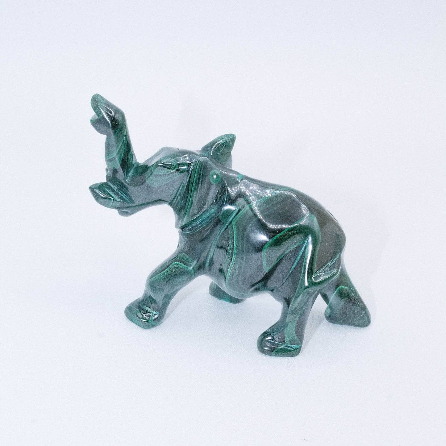 Genuine Malachite Elephants - Hand Carved - 1 of a Kind