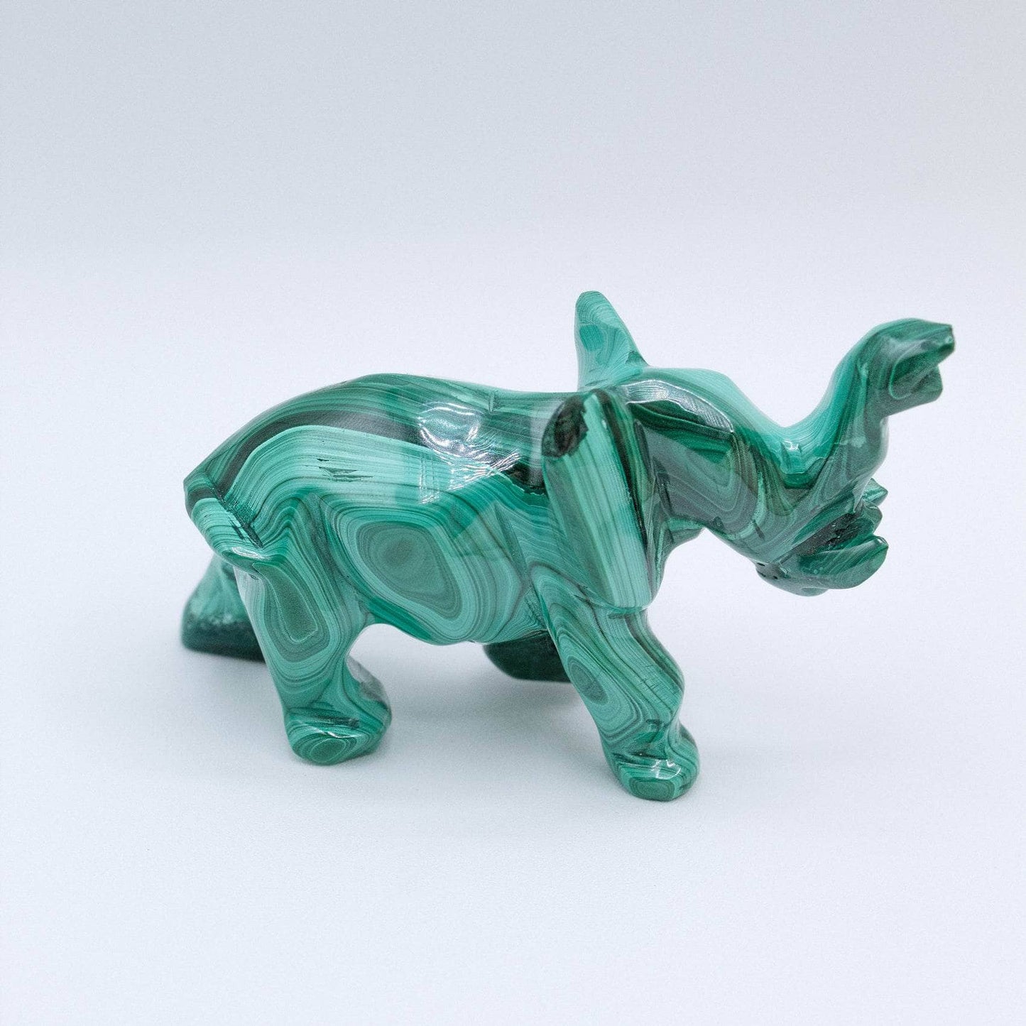 Genuine Malachite Elephants - Hand Carved - 1 of a Kind