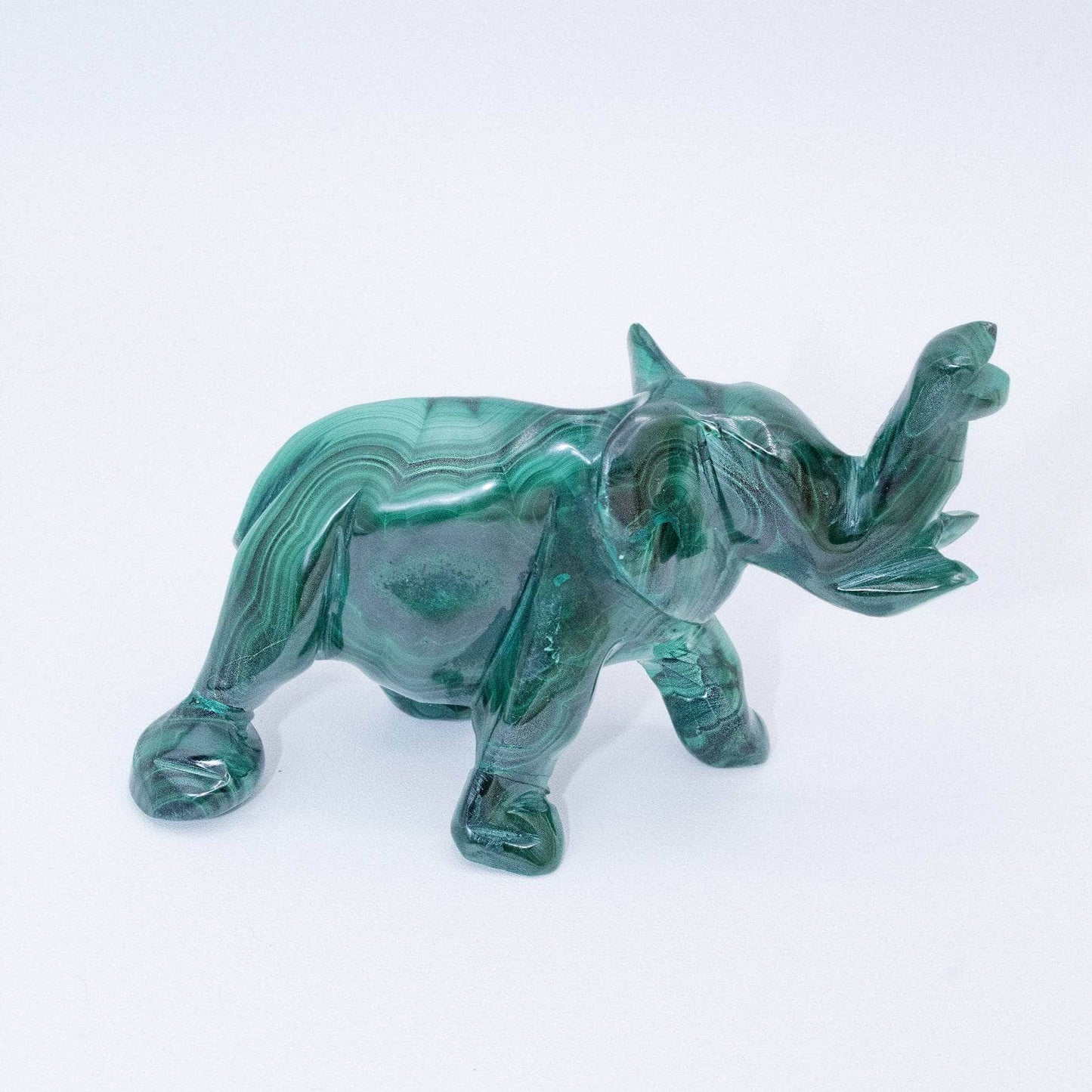 Genuine Malachite Elephants - Hand Carved - 1 of a Kind