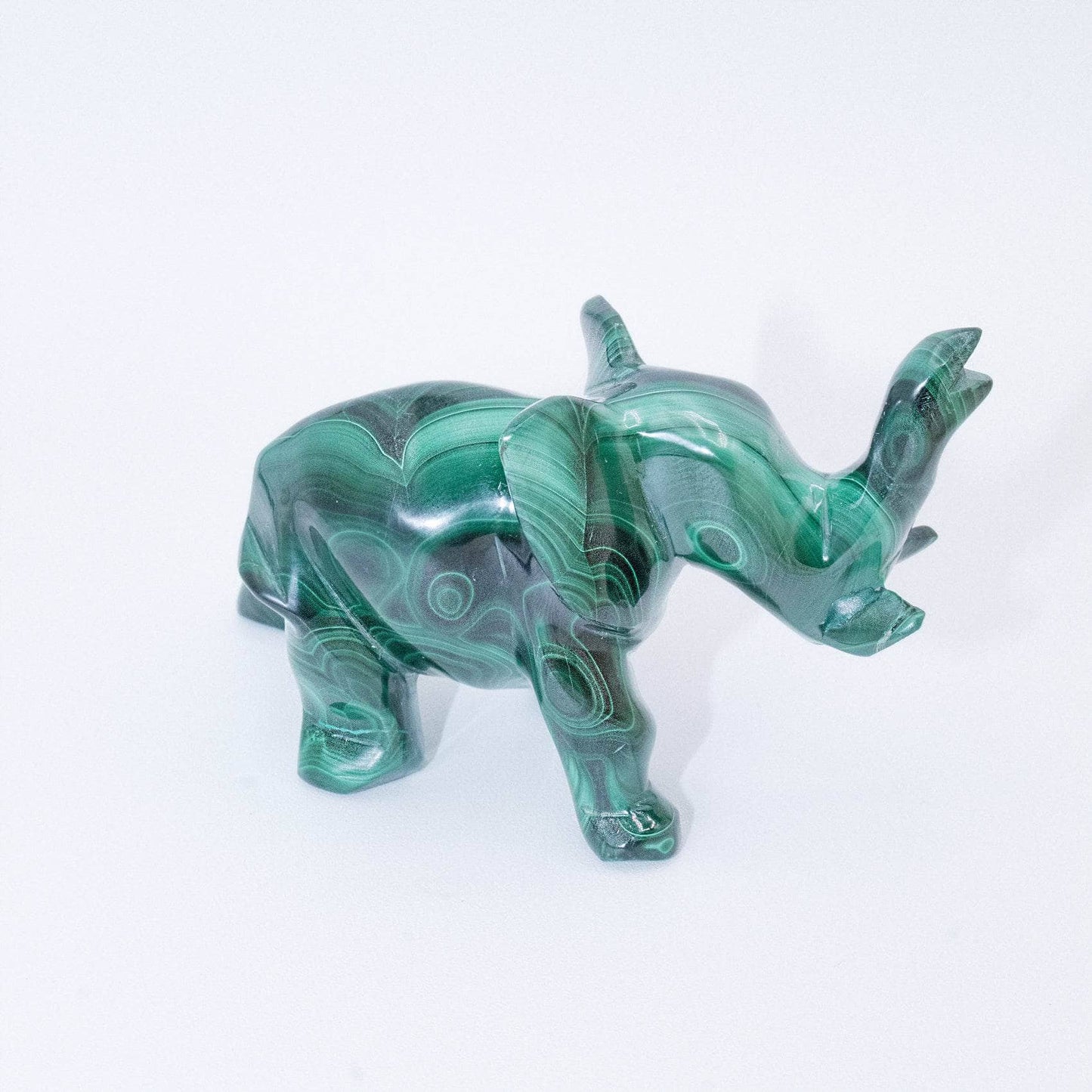 Genuine Malachite Elephants - Hand Carved - 1 of a Kind