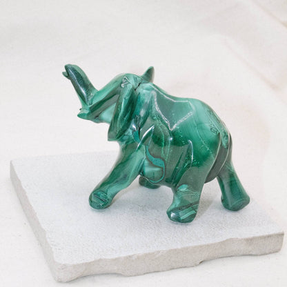 Genuine Malachite Elephants - Hand Carved - 1 of a Kind