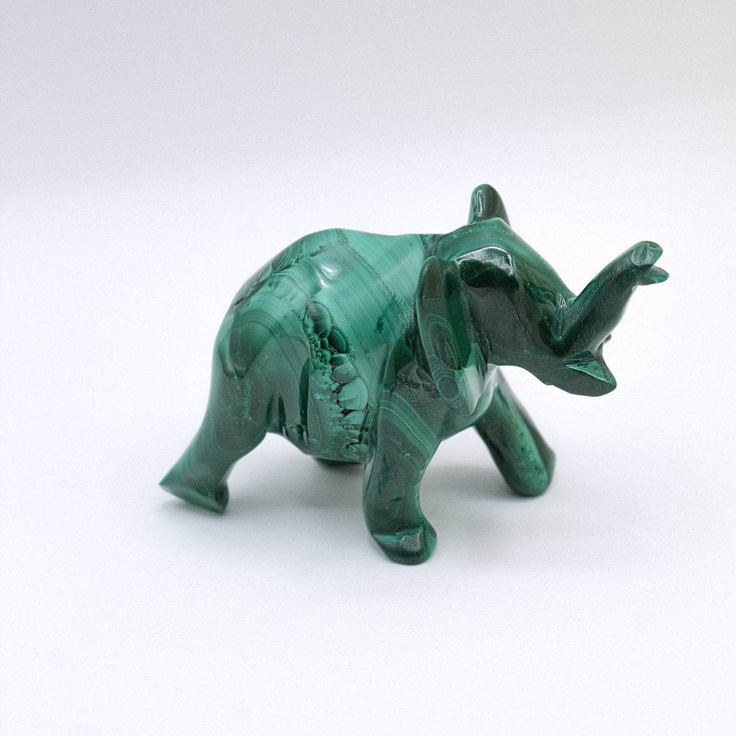 Genuine Malachite Elephants - Hand Carved - 1 of a Kind