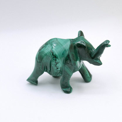 Genuine Malachite Elephants - Hand Carved - 1 of a Kind