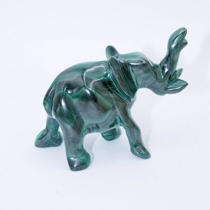 Genuine Malachite Elephants - Hand Carved - 1 of a Kind
