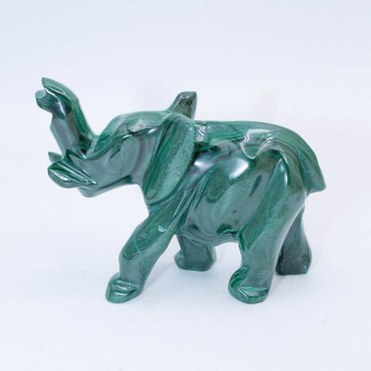 Genuine Malachite Elephants - Hand Carved - 1 of a Kind