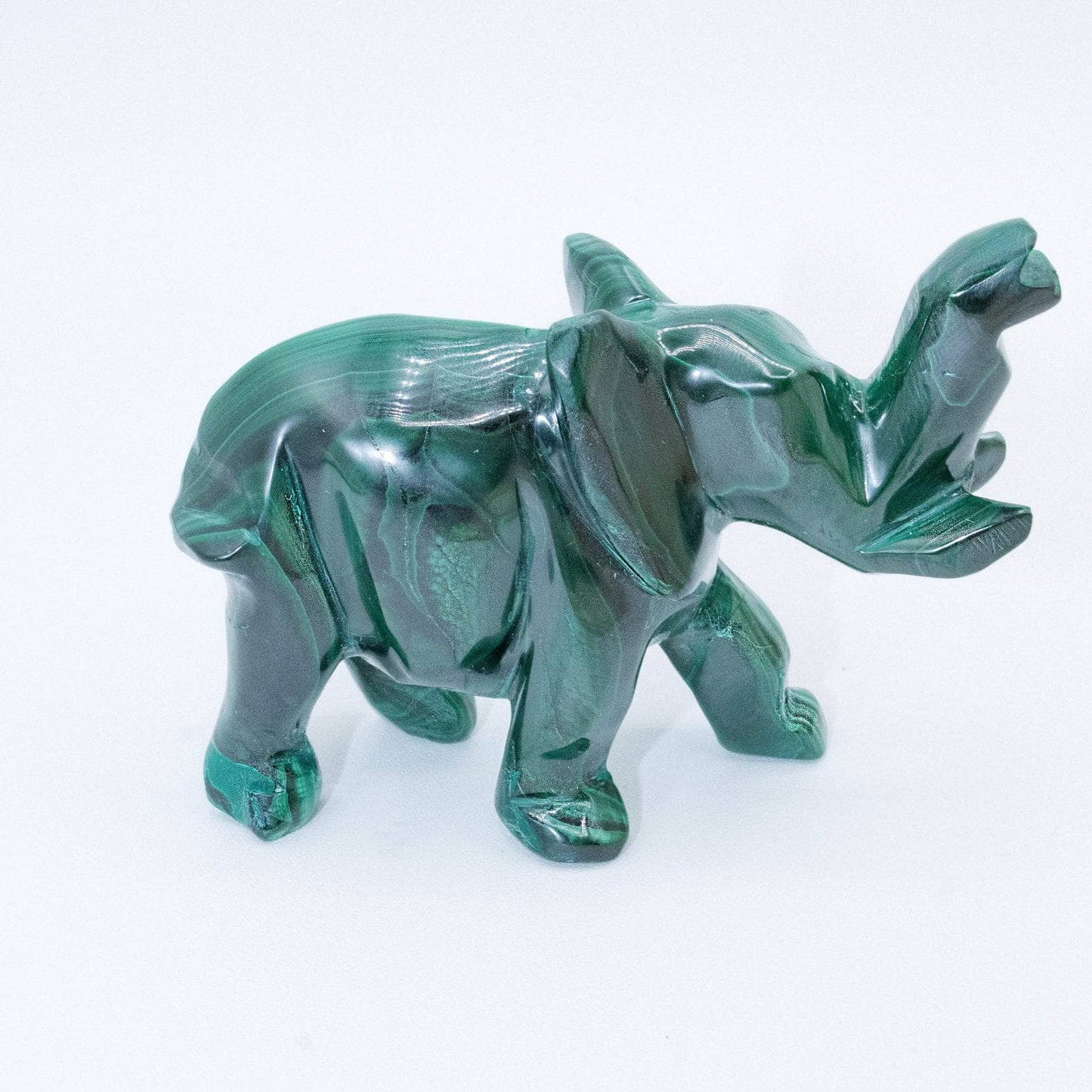 Genuine Malachite Elephants - Hand Carved - 1 of a Kind