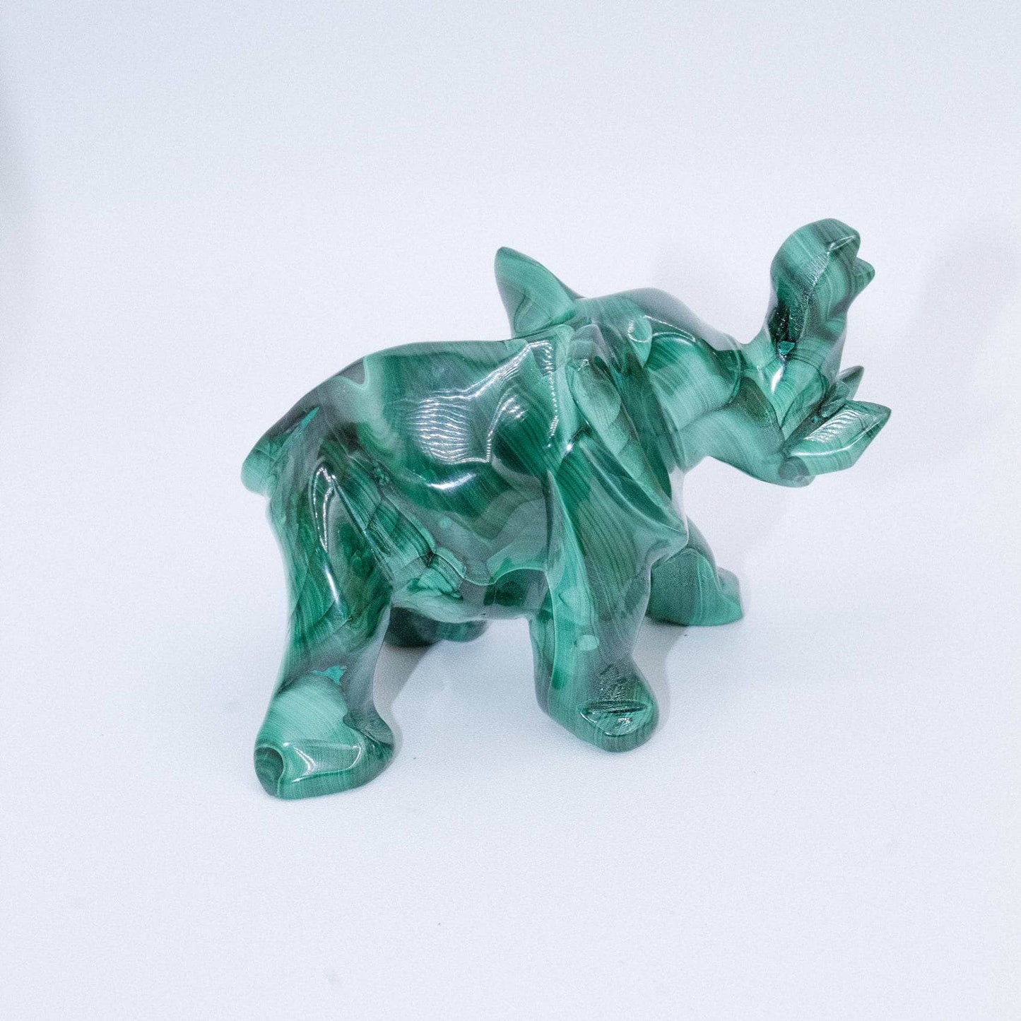 Genuine Malachite Elephants - Hand Carved - 1 of a Kind