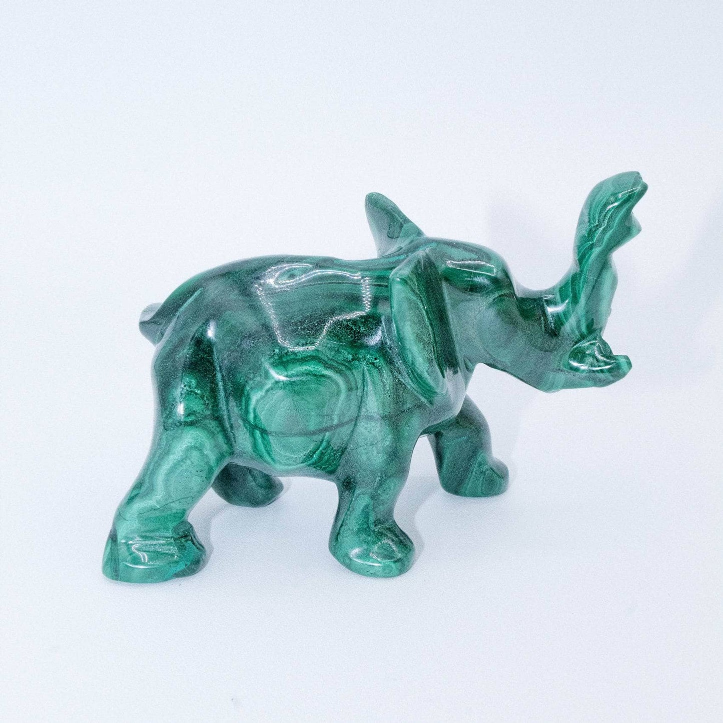 Genuine Malachite Elephants - Hand Carved - 1 of a Kind