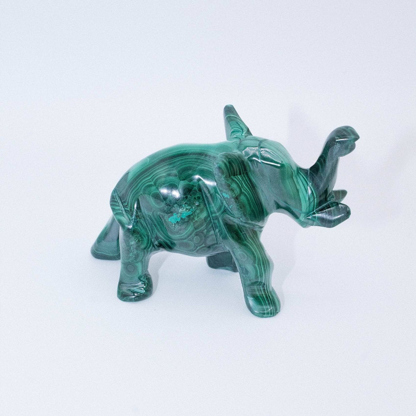 Genuine Malachite Elephants - Hand Carved - 1 of a Kind