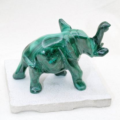 Genuine Malachite Elephants - Hand Carved - 1 of a Kind