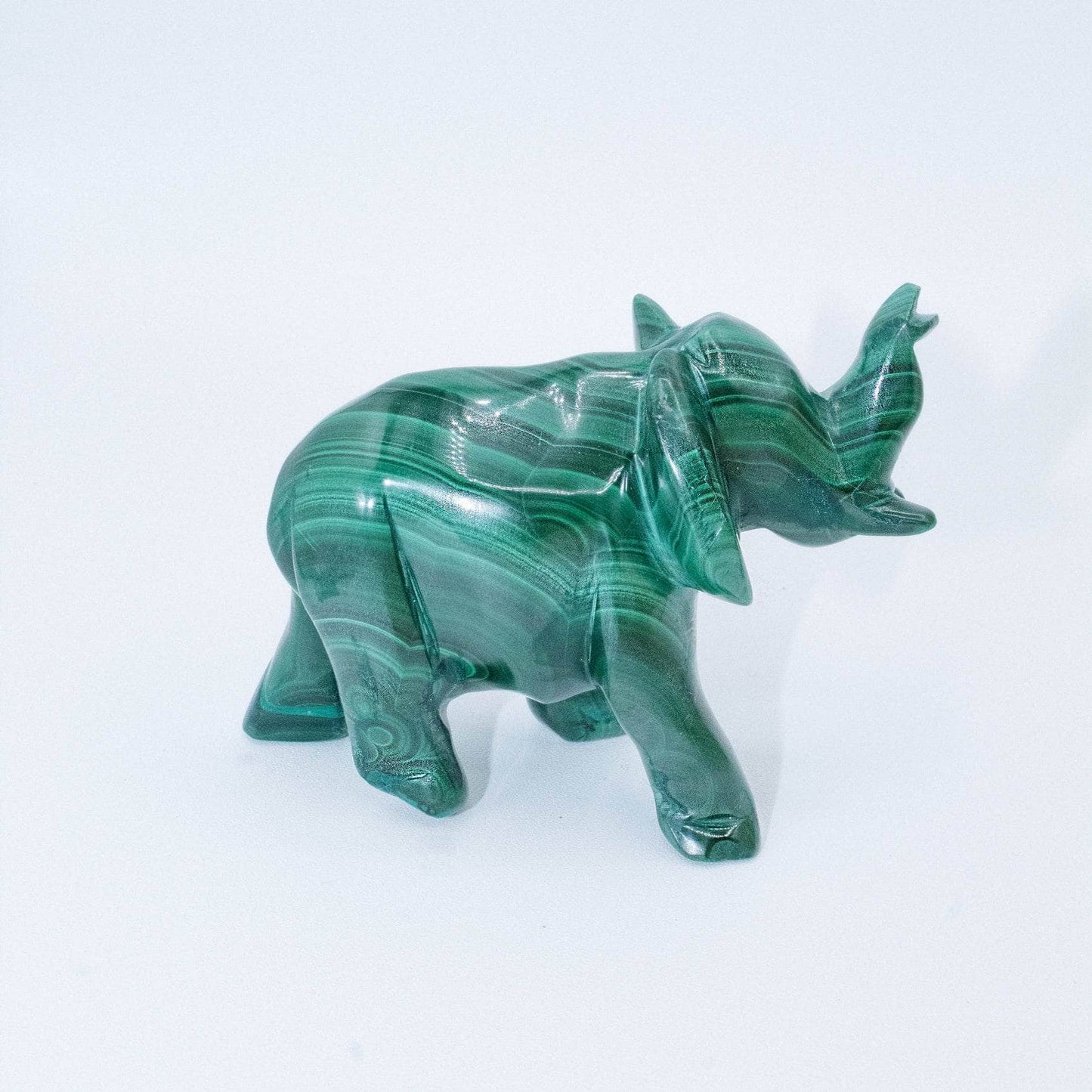 Genuine Malachite Elephants - Hand Carved - 1 of a Kind