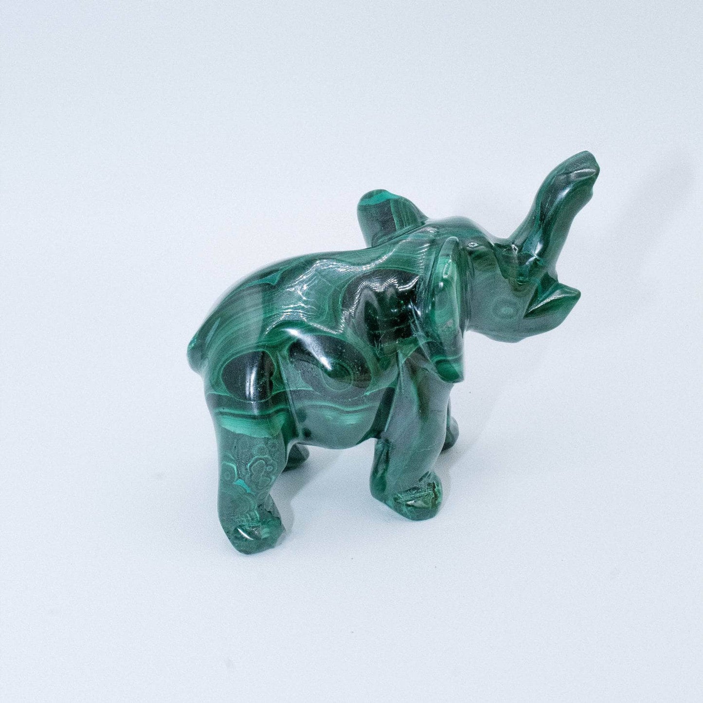 Genuine Malachite Elephants - Hand Carved - 1 of a Kind