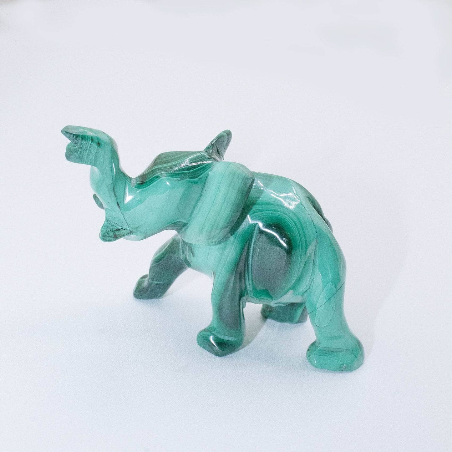 Genuine Malachite Elephants - Hand Carved - 1 of a Kind