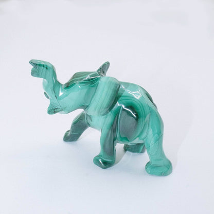 Genuine Malachite Elephants - Hand Carved - 1 of a Kind