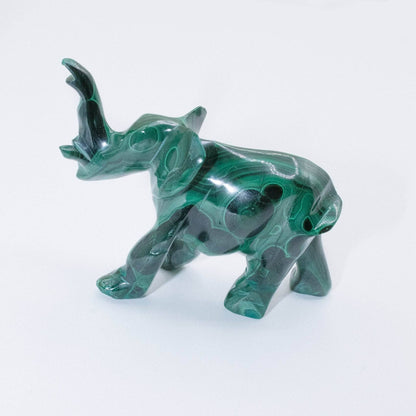 Genuine Malachite Elephants - Hand Carved - 1 of a Kind