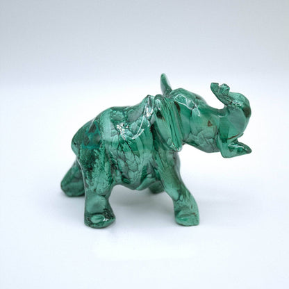 Genuine Malachite Elephants - Hand Carved - 1 of a Kind