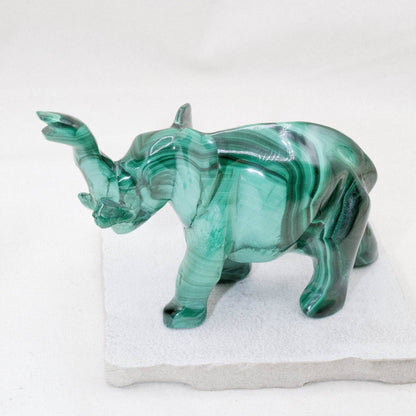 Genuine Malachite Elephants - Hand Carved - 1 of a Kind