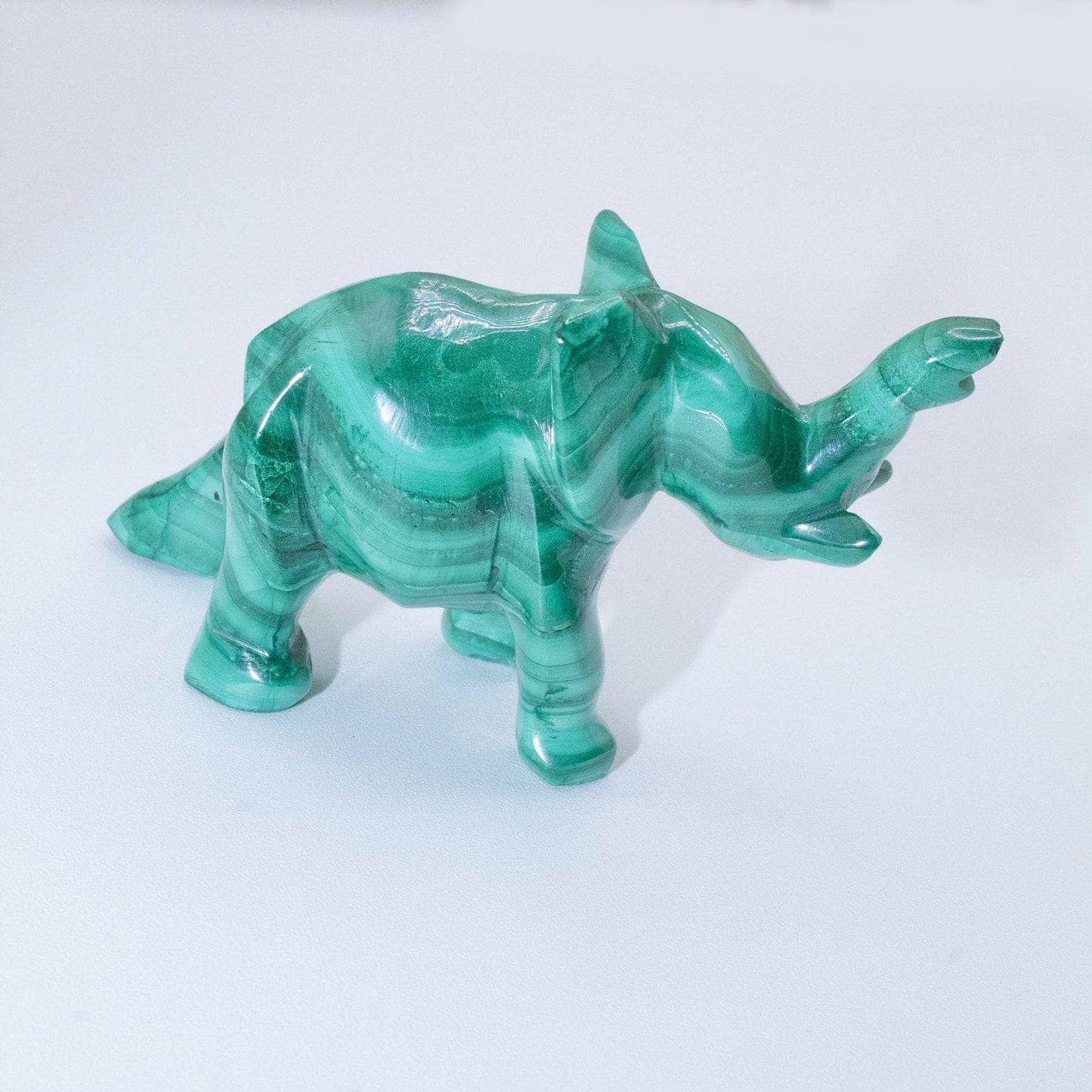 Genuine Malachite Elephants - Hand Carved - 1 of a Kind
