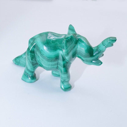 Genuine Malachite Elephants - Hand Carved - 1 of a Kind