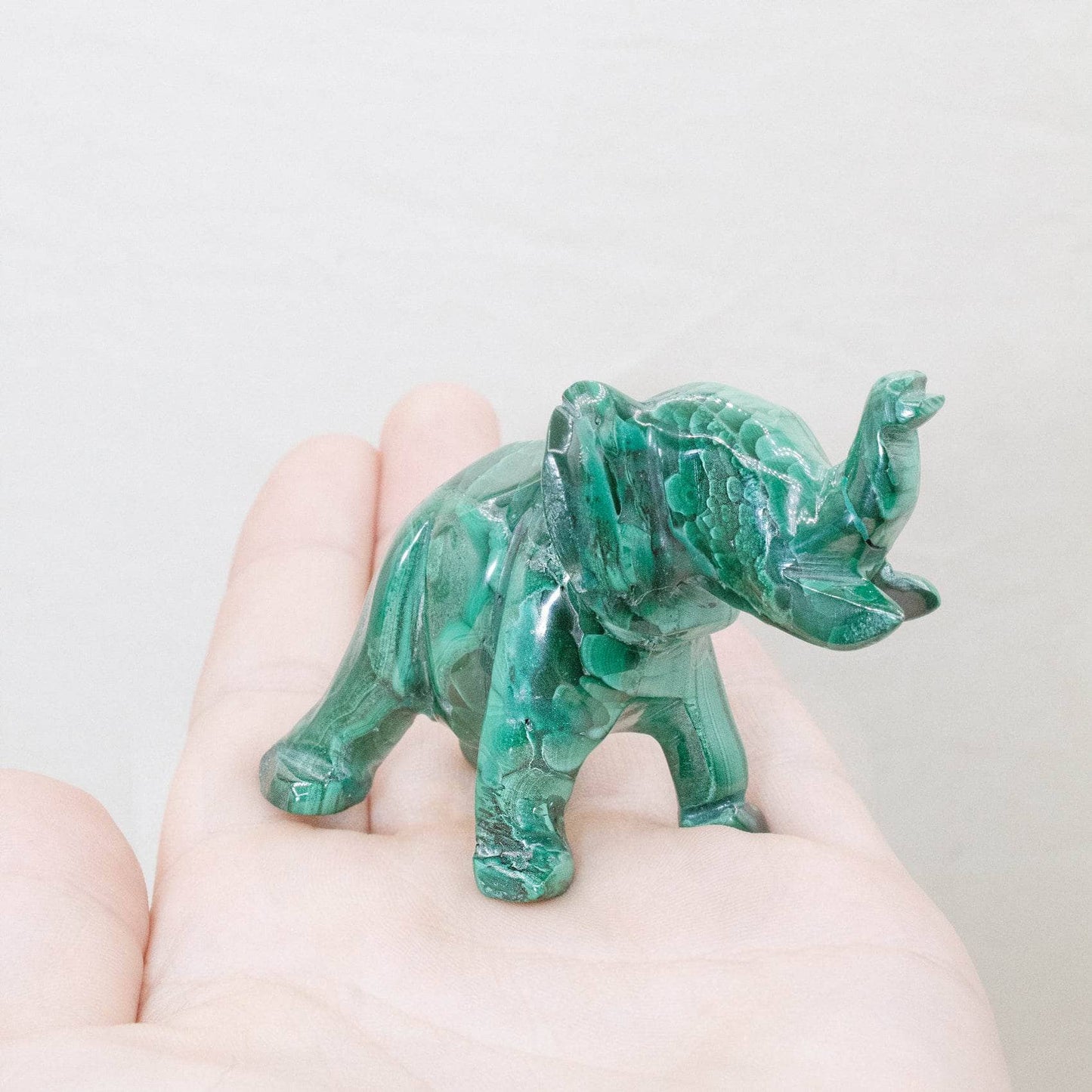 Genuine Malachite Elephants - Hand Carved - 1 of a Kind