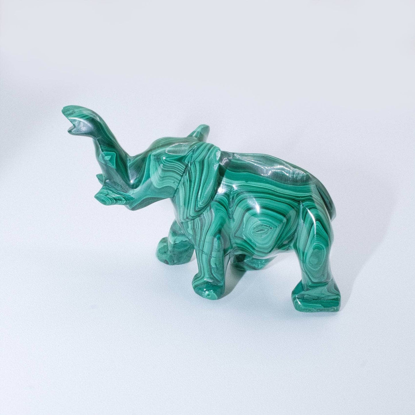 Genuine Malachite Elephants - Hand Carved - 1 of a Kind