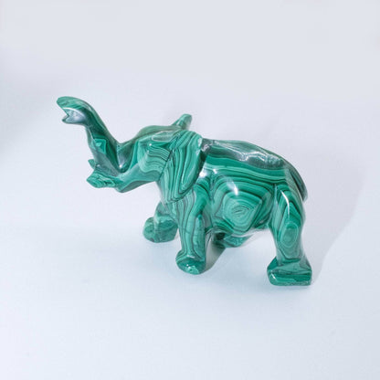 Genuine Malachite Elephants - Hand Carved - 1 of a Kind