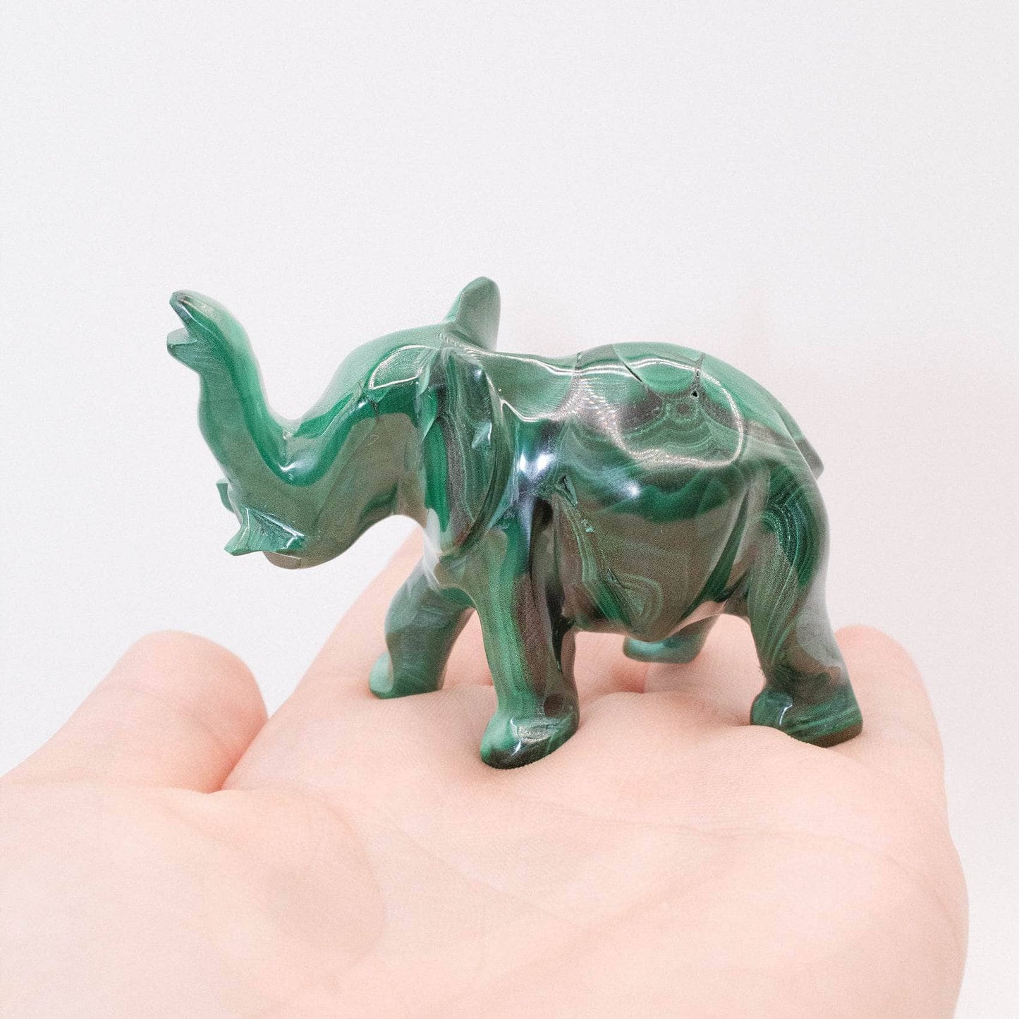 Genuine Malachite Elephants - Hand Carved - 1 of a Kind