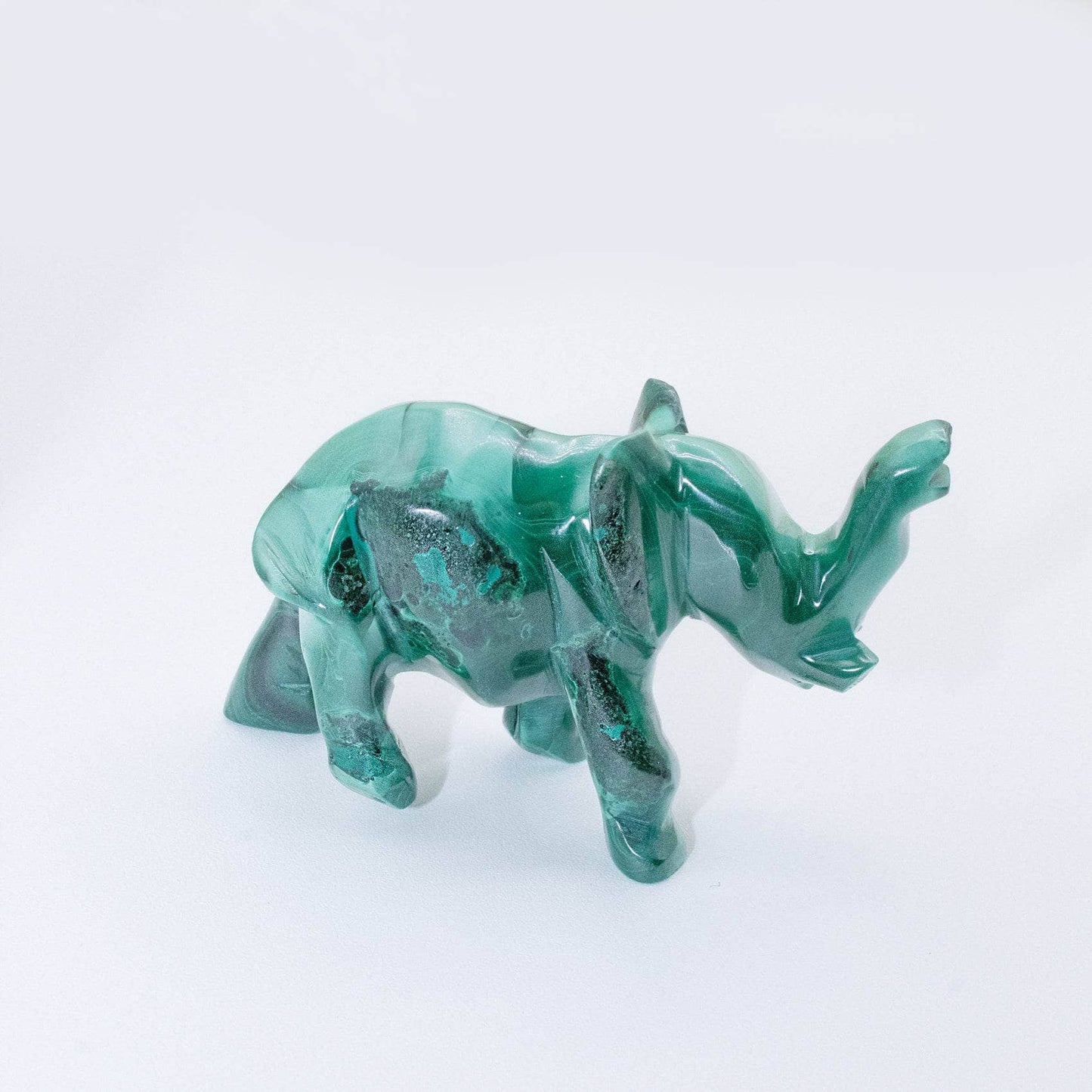 Genuine Malachite Elephants - Hand Carved - 1 of a Kind